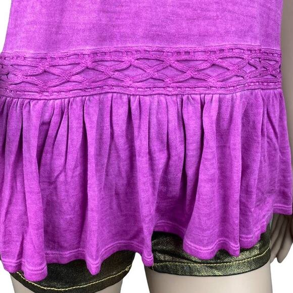 Alya Women's Fuchsia Pink Sleeveless Scoop Neck Pullover Ruffled Tank Top Size M - Picture 6 of 7